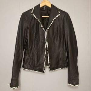 Vintage D2K Leather Jacket 1990s Y2K Leather Coat Small